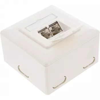 Sieninis lizdų dėklas InLine Cat.6 2x RJ45 horizontalus — paviršinis arba įleidžiamas montavimas
