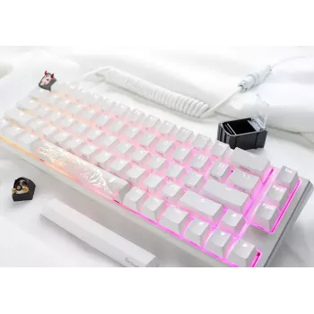 Ducky One 3 Classic Pure White SF klaviatūra, skirta žaidimams, USB mechaninė, 67 klavišai, RGB