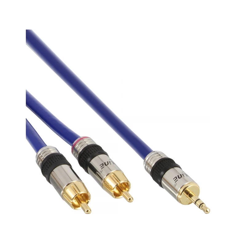 InLine Audio kabelis Premium 2x RCA patinas / 3,5 mm patinas auksuotas 2 m