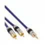 InLine Audio kabelis Premium 2x RCA patinas / 3,5 mm patinas auksuotas 2 m