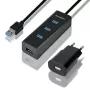 Axagon HUE-S2BP 4x USB 3.0 CHARGING šakotuvas su 1,2 m kabeliu, įskaitant kintamosios srovės adapterį