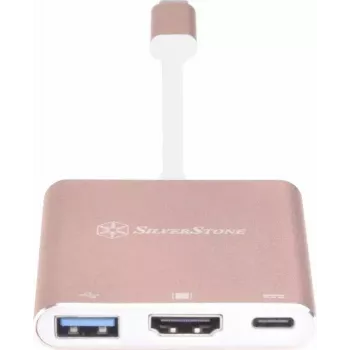USB-C į HDMI vaizdo adapteris SidabrinėSTONE EP08 (USB‑C 3.1, HDMI) Rožinis