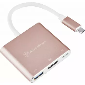 USB-C į HDMI vaizdo adapteris SidabrinėSTONE EP08 (USB‑C 3.1, HDMI) Rožinis