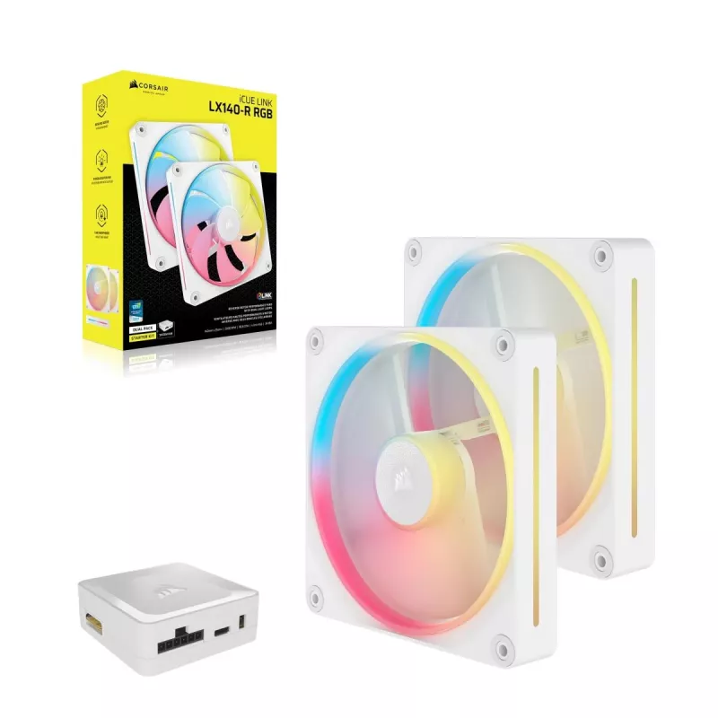 CORSAIR Icue Link Lx140-r RGB 140mm Pwm Reverse Fans Starter Kit - Balta
