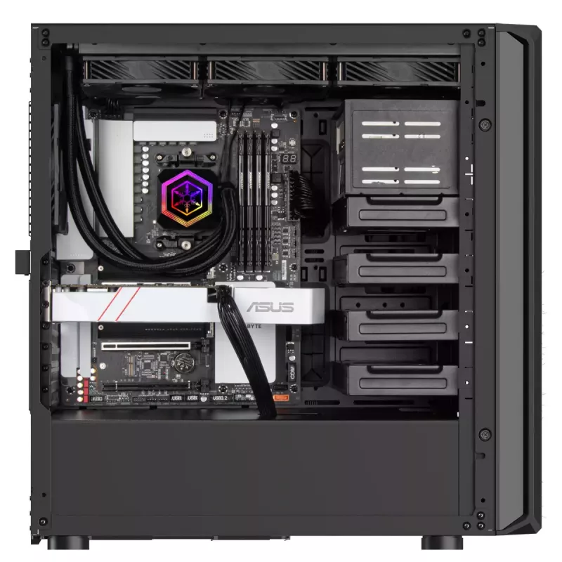 PC korpusas Sidabrinėstone SETA D1 Midi Tower juodas