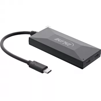 InLine USB 3.2 Gen.1 šakotuvas, USB-C į 2 prievadų USB-C ir 3 prievadų USB-A, su maitinimo bloku