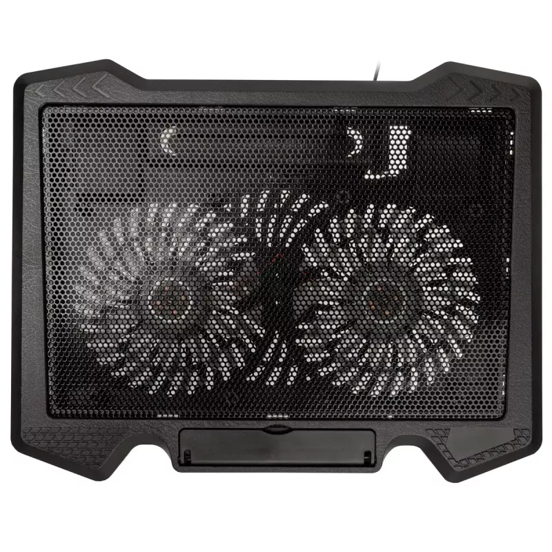 Nešiojamojo kompiuterio aušinimo padėklas Kolink KL-N200, skirtas nešiojamiesiems kompiuteriams iki 39,6 cm (15,6 colio), 2 ventiliatoriai 140 mm, USB maitinimas, juodas