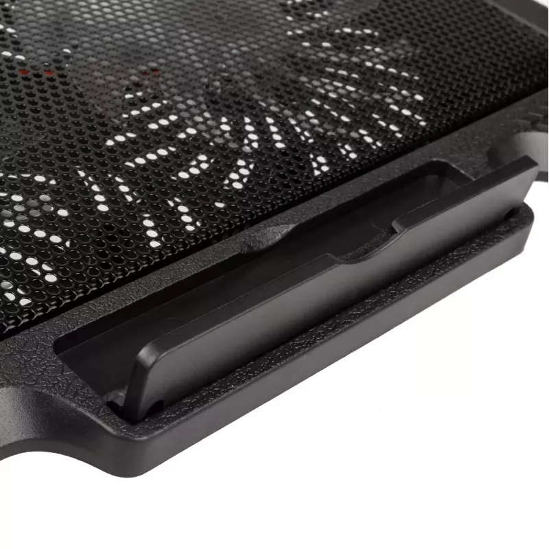 Nešiojamojo kompiuterio aušinimo padėklas Kolink KL-N200, skirtas nešiojamiesiems kompiuteriams iki 39,6 cm (15,6 colio), 2 ventiliatoriai 140 mm, USB maitinimas, juodas