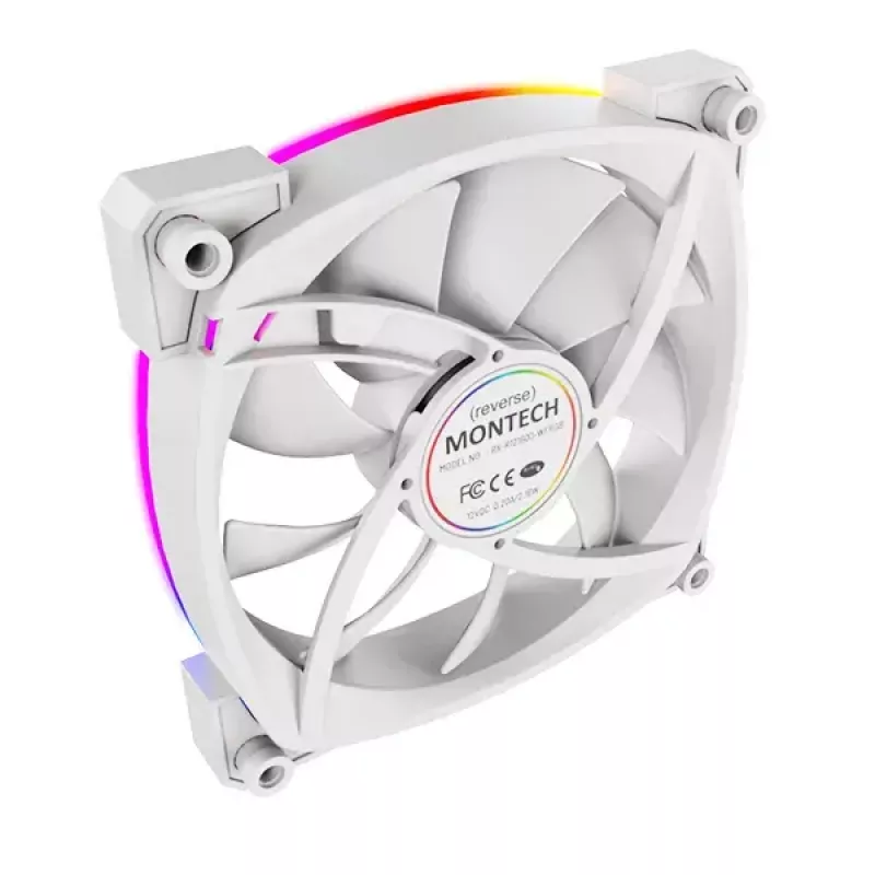 Fan Montech RX120 PWM 12 cm 800-1600 RPM 27 dB White