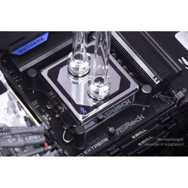 Vandens blokas Alphacool 13083 su žalvariu, variu ir chromu, 70 mm