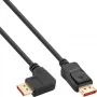 InLine DisplayPort 1.4 laidas, 8K4K, kampinis, juodas/auksinis, 2m