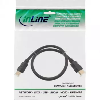 InLine High Speed HDMI laidas su Ethernet Premium 4K2K kištukas / kištukas juodas 1,5 m