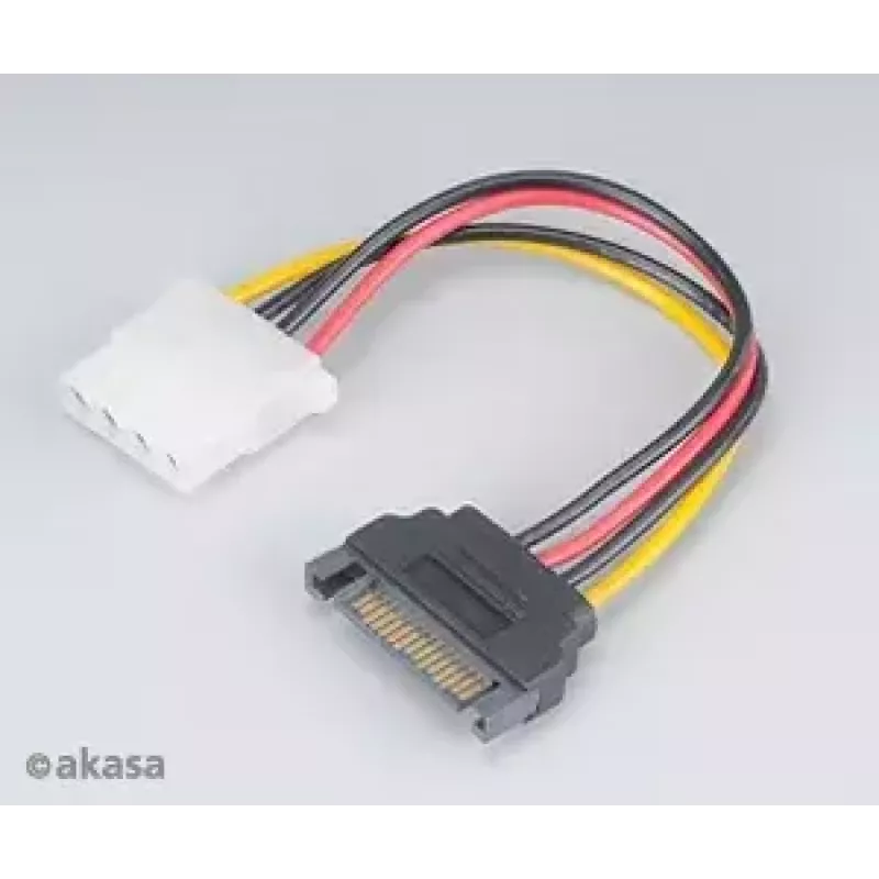 Akasa SATA–4 kontaktų Molex adapteris AK‑CBPW03‑KT02 15 cm kabelis, 2 vnt. pakuotė