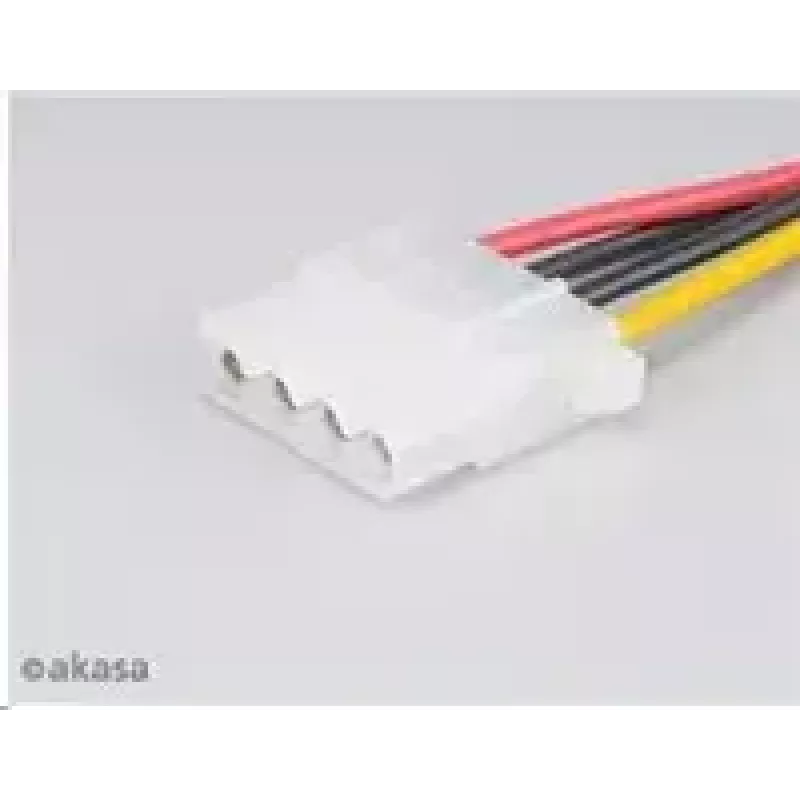Akasa SATA–4 kontaktų Molex adapteris AK‑CBPW03‑KT02 15 cm kabelis, 2 vnt. pakuotė