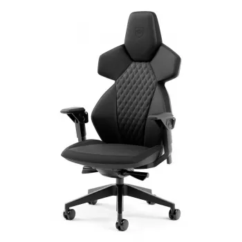 Žaidimams skirta kompiuterio kėdė noblechairs DAWN — paminkštinta sėdynė, maks. svoris 110 kg, sėdynės plotis 53 cm, juoda