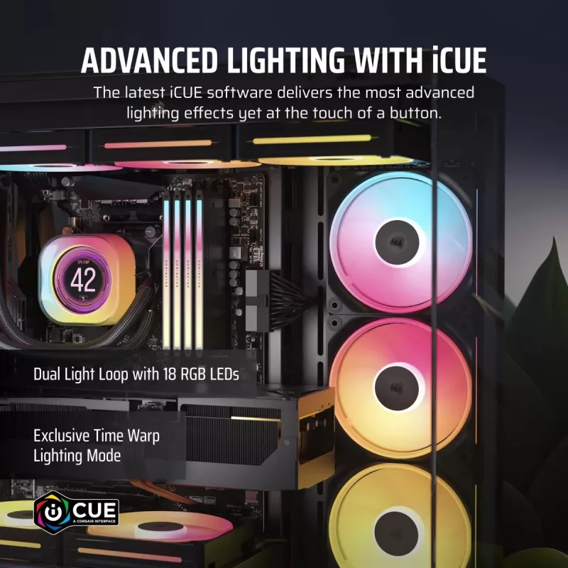 Ventiliatorius Corsair iCUE LINK LX140-R RGB 14 cm Juodas 2000 RPM 3.55 mmH2O