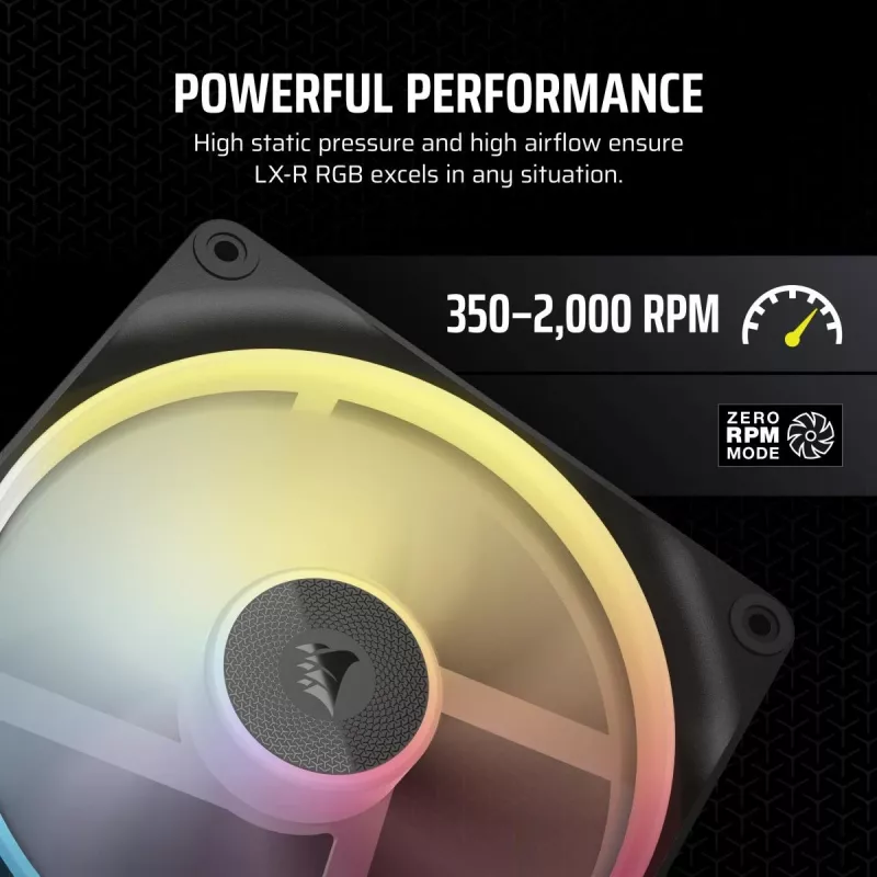 Ventiliatorius Corsair iCUE LINK LX140-R RGB 14 cm Juodas 2000 RPM 3.55 mmH2O