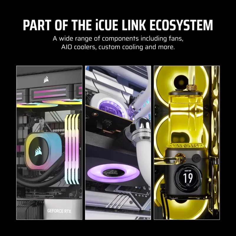 Ventiliatorius Corsair iCUE LINK LX140-R RGB 14 cm Juodas 2000 RPM 3.55 mmH2O