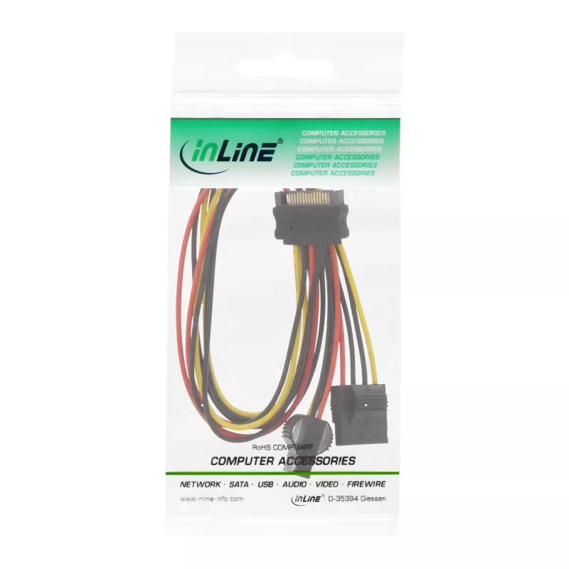 InLine SATA maitinimo Y laidas, 1 įėjimas du išėjimai, 0,03 m