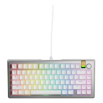 Mechaninė žaidimų klaviatūra GLORIOUS GMMK 3 PRO HE 75% surinkta laidinė USB QWERTY sidabrinė