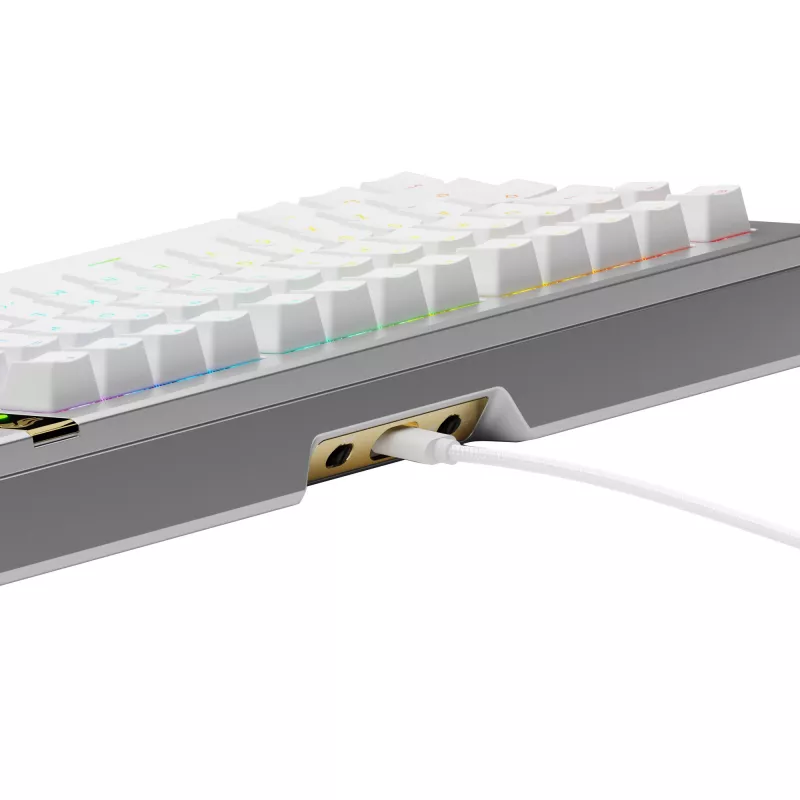 Mechaninė žaidimų klaviatūra GLORIOUS GMMK 3 PRO HE 75% surinkta laidinė USB QWERTY sidabrinė