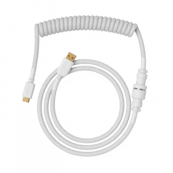 Suvyniotas USB laidas GLORIOUS GMMK Ghost White (GLO-KB-ACC-CBL-COIL-GWHT) – suvyniotas klaviatūros laidas, Ghost White spalva