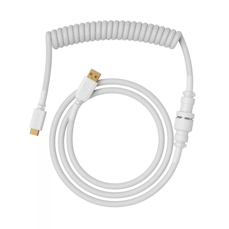 Suvyniotas USB laidas GLORIOUS GMMK Ghost White (GLO-KB-ACC-CBL-COIL-GWHT) – suvyniotas klaviatūros laidas, Ghost White spalva