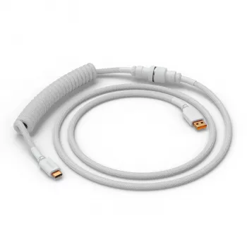 Suvyniotas USB laidas GLORIOUS GMMK Ghost White (GLO-KB-ACC-CBL-COIL-GWHT) – suvyniotas klaviatūros laidas, Ghost White spalva