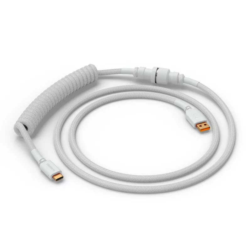 Suvyniotas USB laidas GLORIOUS GMMK Ghost White (GLO-KB-ACC-CBL-COIL-GWHT) – suvyniotas klaviatūros laidas, Ghost White spalva