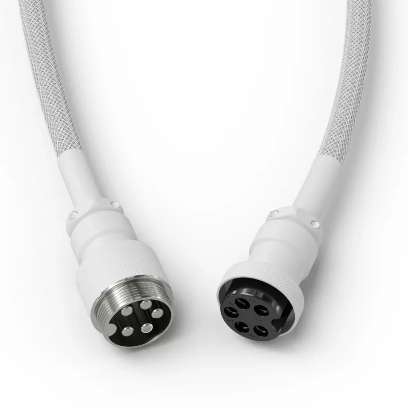 Suvyniotas USB laidas GLORIOUS GMMK Ghost White (GLO-KB-ACC-CBL-COIL-GWHT) – suvyniotas klaviatūros laidas, Ghost White spalva