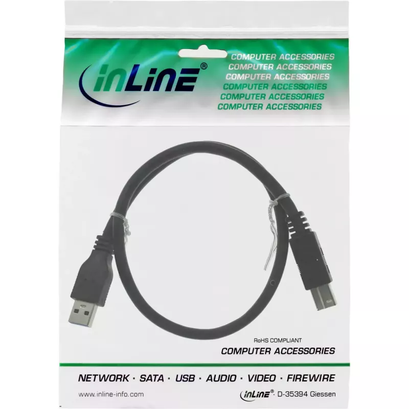 USB 3.2 Gen.1 laidas jungtis A (kištukas) / jungtis B (kištukas) InLine 35320 2 m juodas