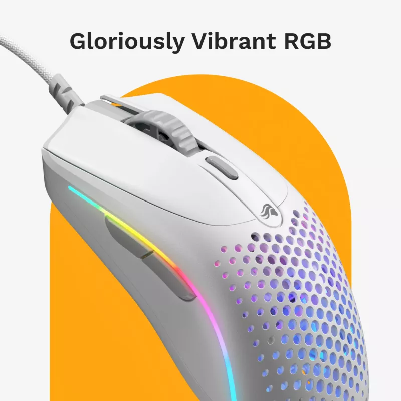 Glorious Gaming Glorious Model O 2 Mini - Matinė balta, Dešiniarankė, Optinė, USB Type-A, 26000 DPI, Balta