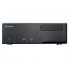 PC korpusas SILVERSTONE Grandia GD05 HTPC juodas — Mini‑ITX/DTX/Micro‑ATX, 2×3,5 colio + 2×2,5 colio, 1×5,25 colio, 3×120 mm šoniniai ventiliatoriai, USB 3.0