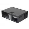 PC korpusas SILVERSTONE Grandia GD05 HTPC juodas — Mini‑ITX/DTX/Micro‑ATX, 2×3,5 colio + 2×2,5 colio, 1×5,25 colio, 3×120 mm šoniniai ventiliatoriai, USB 3.0