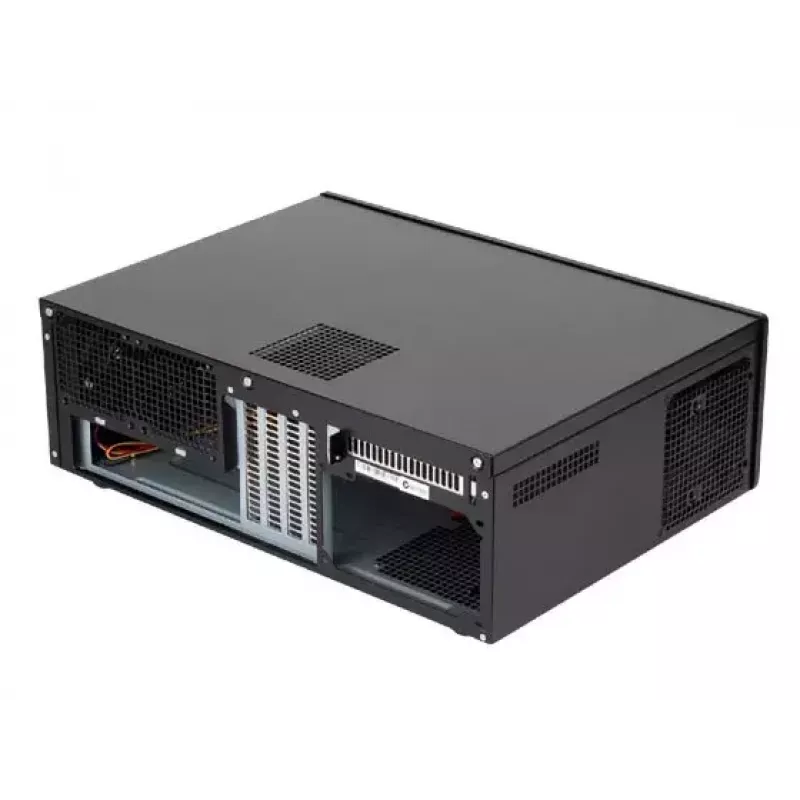PC korpusas SILVERSTONE Grandia GD05 HTPC juodas — Mini‑ITX/DTX/Micro‑ATX, 2×3,5 colio + 2×2,5 colio, 1×5,25 colio, 3×120 mm šoniniai ventiliatoriai, USB 3.0