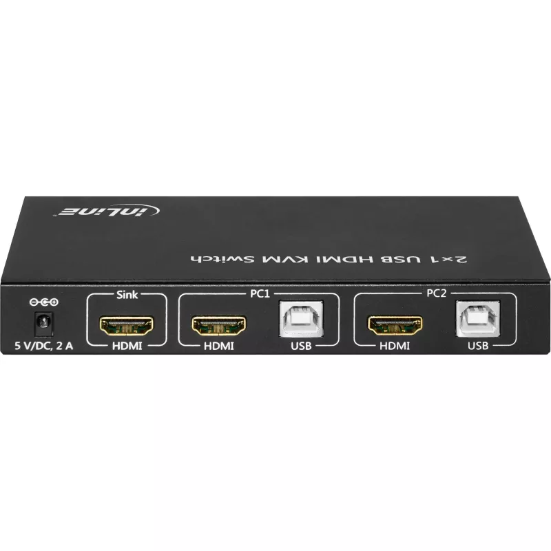 InLine 2x1 HDMI KVM jungiklis, 2x1, HDMI 4K2K, USB 2.0 šakotuvas, su garso įvestimi