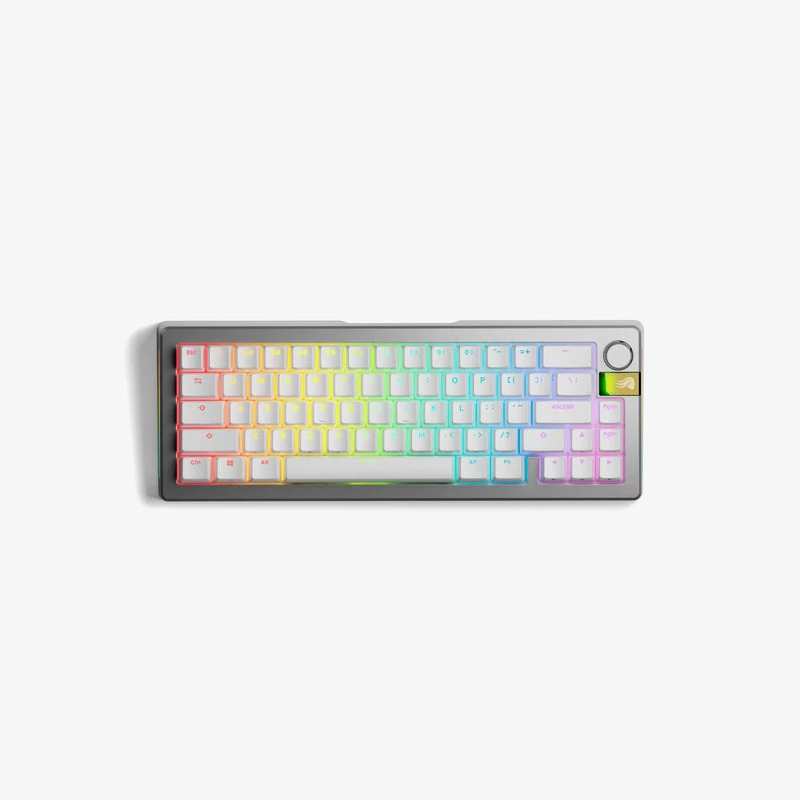 Glorious Gaming GMMK 3 PRO HE 65% Paruošta belaidė klaviatūra sidabrinė - US