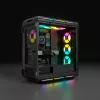 CORSAIR Mid-tower ATX kompiuterio korpusas - Icue 5000t - RGB grūdintas stiklas - juodas