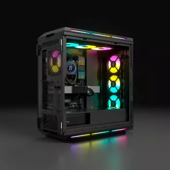 CORSAIR Mid-tower ATX kompiuterio korpusas - Icue 5000t - RGB grūdintas stiklas - juodas