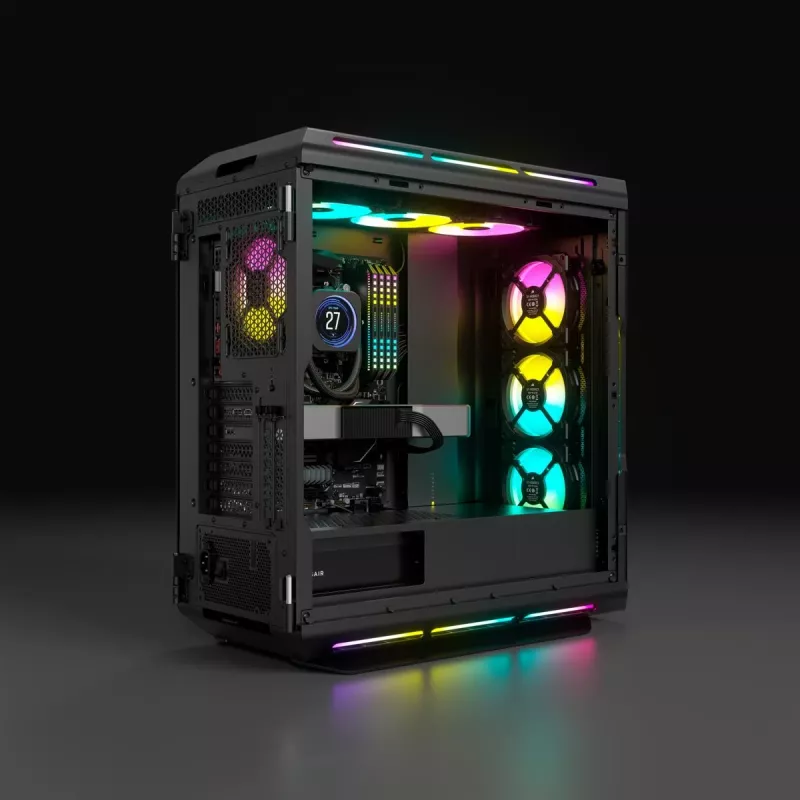 CORSAIR Mid-tower ATX kompiuterio korpusas - Icue 5000t - RGB grūdintas stiklas - juodas