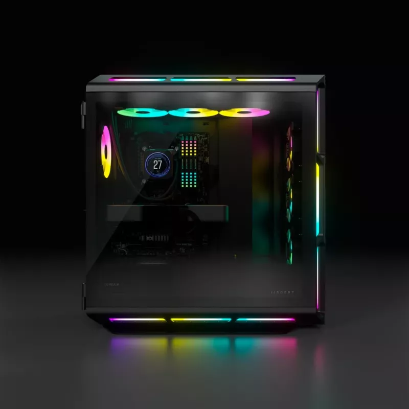 CORSAIR Mid-tower ATX kompiuterio korpusas - Icue 5000t - RGB grūdintas stiklas - juodas