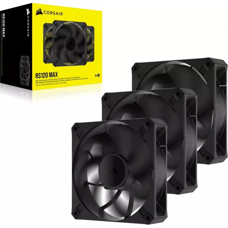 Corsair RS120 MAX ventiliatorius 12 cm juodas 2000 RPM 3 vnt.