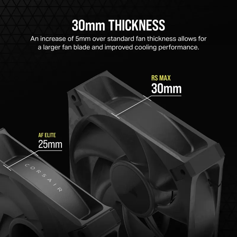 Corsair RS120 MAX ventiliatorius 12 cm juodas 2000 RPM 3 vnt.
