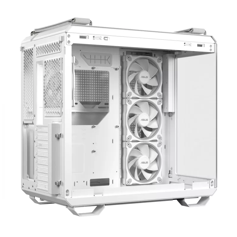 PC Case ASUS TUF GAMING GT502 Horizon TG ARGB White — Midi Tower, ATX, grūdintas stiklas, 4×3,5 colio nišos, maks. GPU 400 mm
