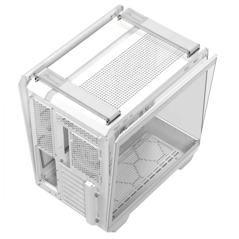 PC Case ASUS TUF GAMING GT502 Horizon TG ARGB White — Midi Tower, ATX, grūdintas stiklas, 4×3,5 colio nišos, maks. GPU 400 mm
