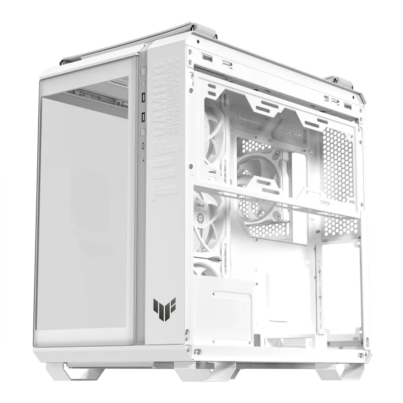 PC Case ASUS TUF GAMING GT502 Horizon TG ARGB White — Midi Tower, ATX, grūdintas stiklas, 4×3,5 colio nišos, maks. GPU 400 mm