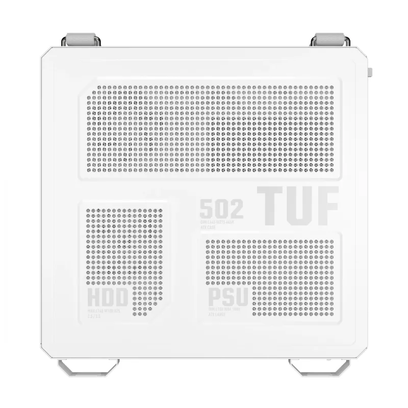 PC Case ASUS TUF GAMING GT502 Horizon TG ARGB White — Midi Tower, ATX, grūdintas stiklas, 4×3,5 colio nišos, maks. GPU 400 mm