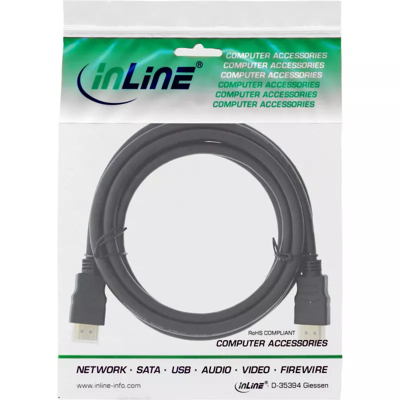 InLine High Speed HDMI kabelis su Ethernet Premium 4K2K kištukas / kištukas juodas 1 m