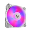 Oro aušintuvas ASUS TUF GAMING TF120 ARGB WHITE EDITION — 3×120 mm ventiliatoriai, 1900 RPM, 29 dB, nuotolinio valdymo pultelis
