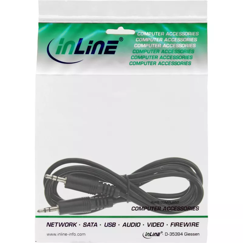 InLine garso kabelis 3,5 mm stereo, kištukas / kištukas, 2,5 m